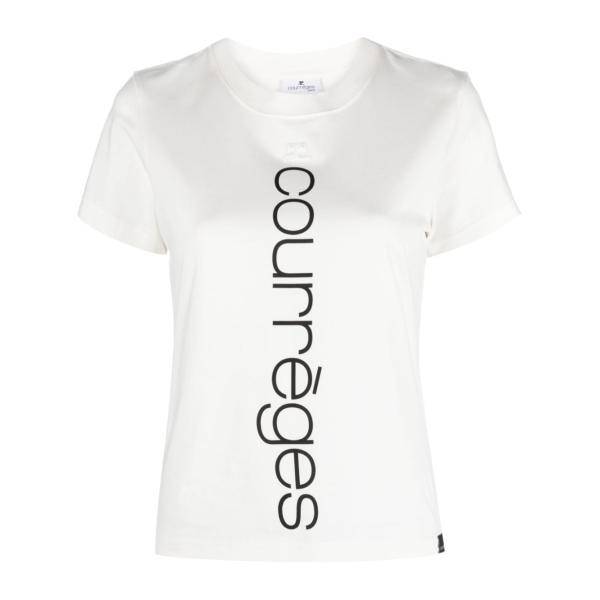 엘링크,COURREGES 여성 화이트 티셔츠