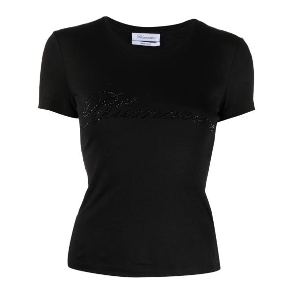 엘링크,BLUMARINE 여성 블랙 티셔츠