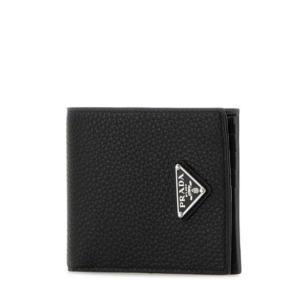PRADA(프라다) 프라다 남성 블랙 가죽 반지갑 2MO5132E54 F0002 | 신세계V [PRADA]프라다 남성 블랙 가죽 반지갑 2MO5132E54 F0002  - 