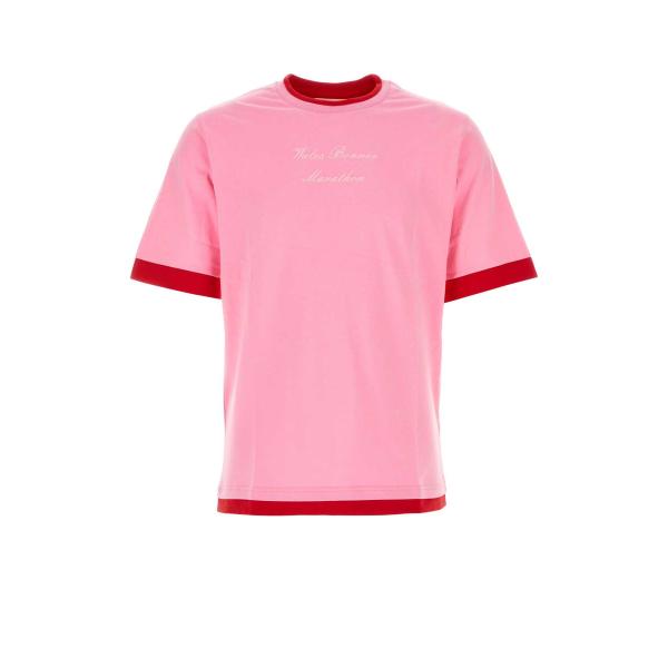 엘링크,WALES BONNER 남성 핑크 코튼 티셔츠