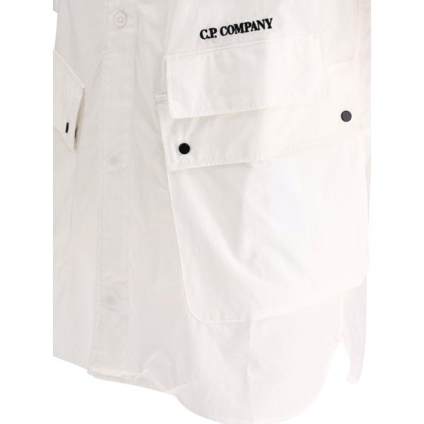엘링크,C.P. COMPANY 남성 화이트 포플린 셔츠