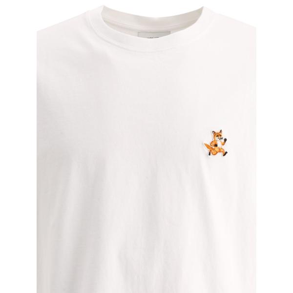 엘링크,MAISON KITSUNE 남성 화이트 Running Fox 티셔츠