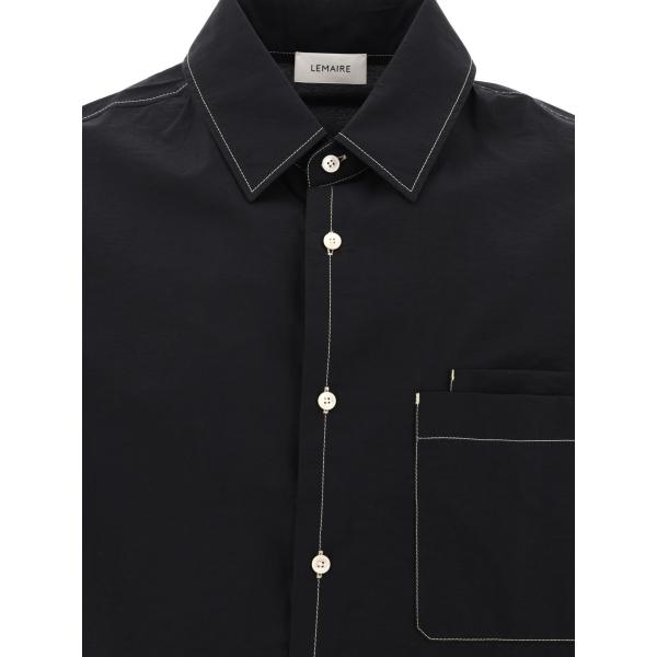 엘링크,LEMAIRE 남성 블랙 Double Pocket 셔츠