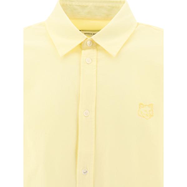 엘링크,MAISON KITSUNE 남성 옐로우 Contour Fox 셔츠